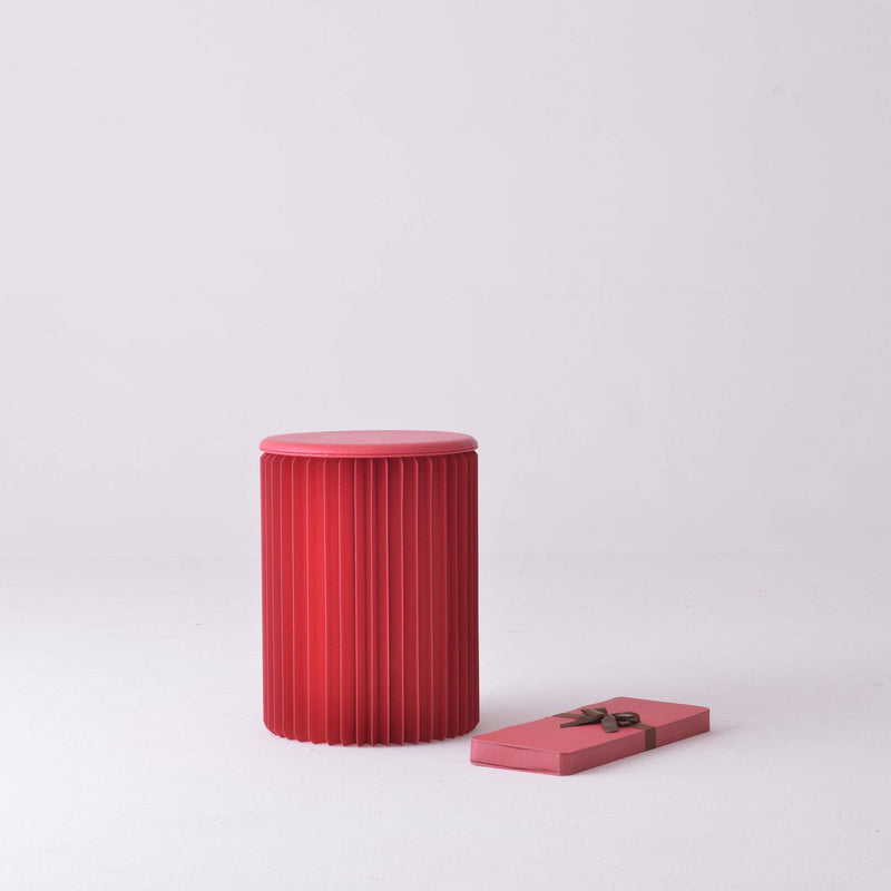 Concertina Paper Stool - Red - Paper Lounge