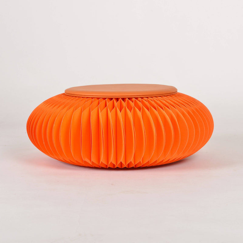 Paper Foot Stool - Orange - Paper Lounge