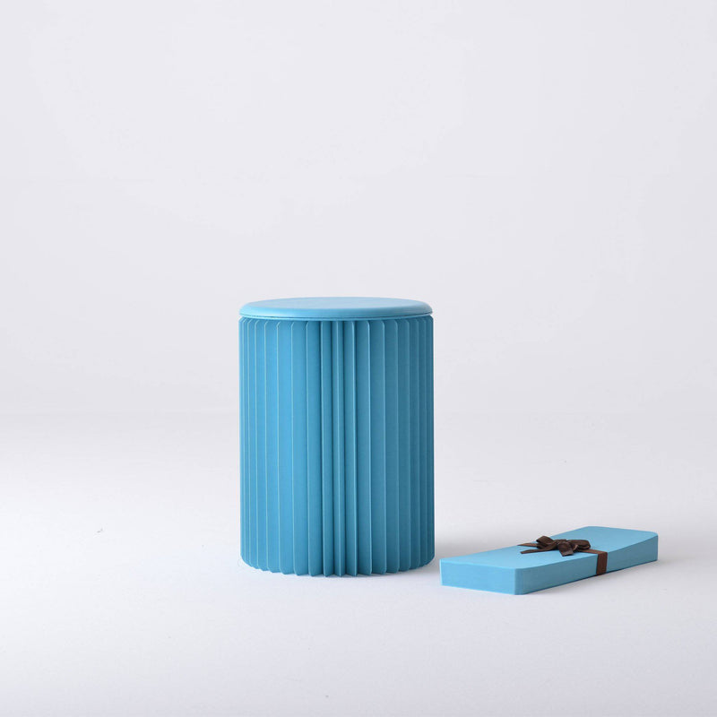 Concertina Paper Stool - Blue - Paper Lounge