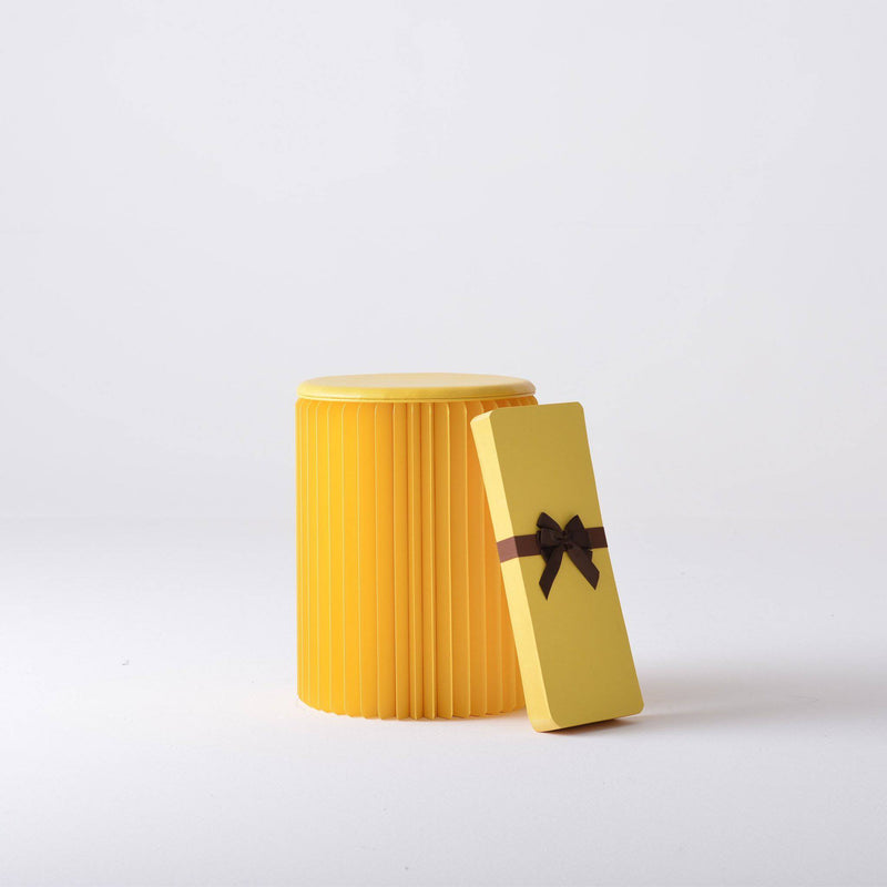 Concertina Paper Stool - Yellow - Paper Lounge