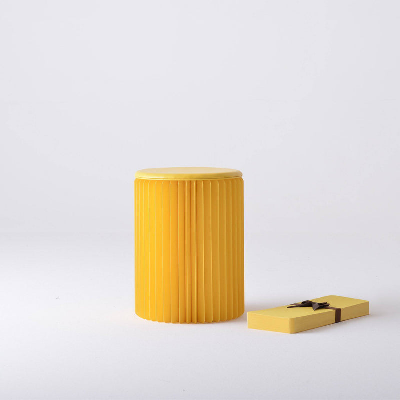 Concertina Paper Stool - Yellow - Paper Lounge