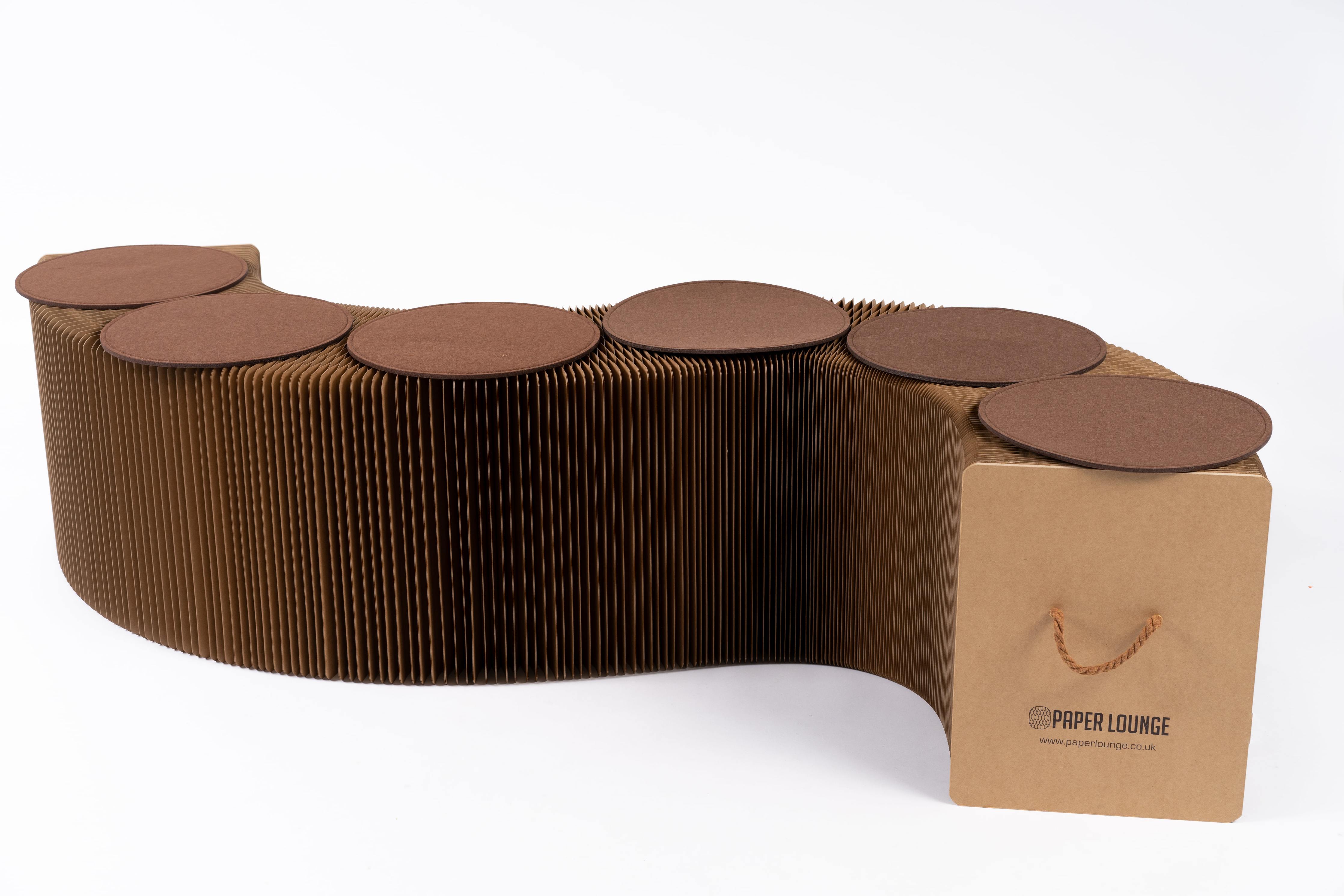 Foldable Paper Bench - Brown - Paper Lounge